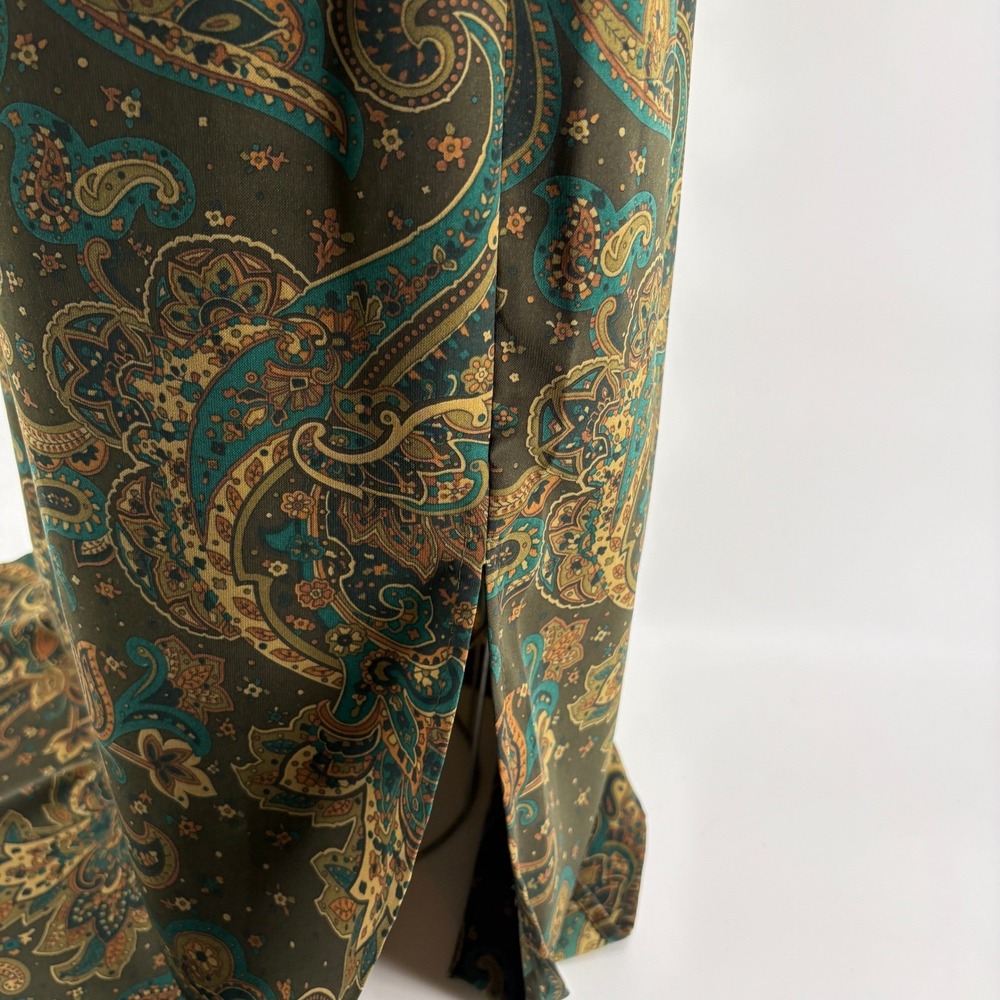 R&K Originals Vintage Paisley Sleeveless Maxi Dress Green Teal Size 8 90s Retro - Picture 10 of 10